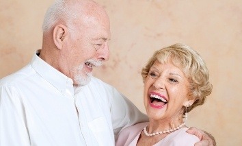 Older couple smiling