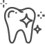 Animated tooth with sparkles