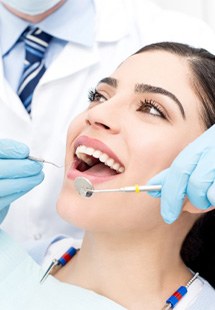 patient getting dental checkup